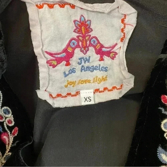 JOHNNY WAS Maree velvet effortless floral tunic Embroidered kaftan dress size XS - Picture 7 of 8